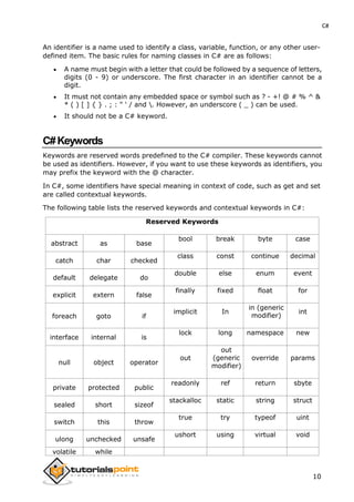 Csharp tutorial2 | PDF image.