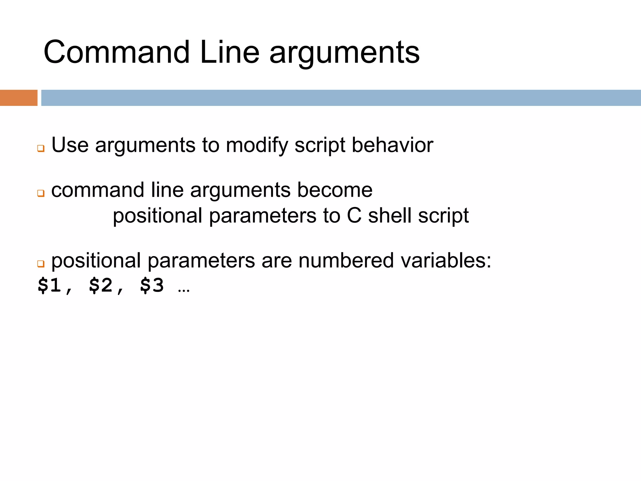 First steps in C-Shell | PPTX