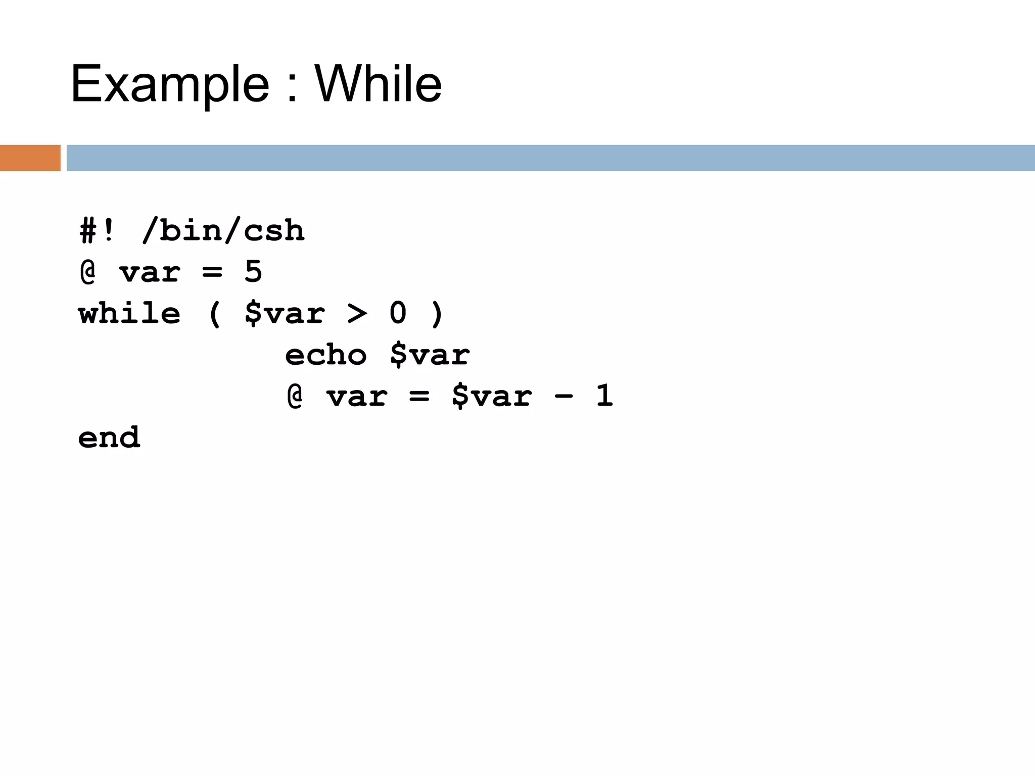 First steps in C-Shell | PPTX