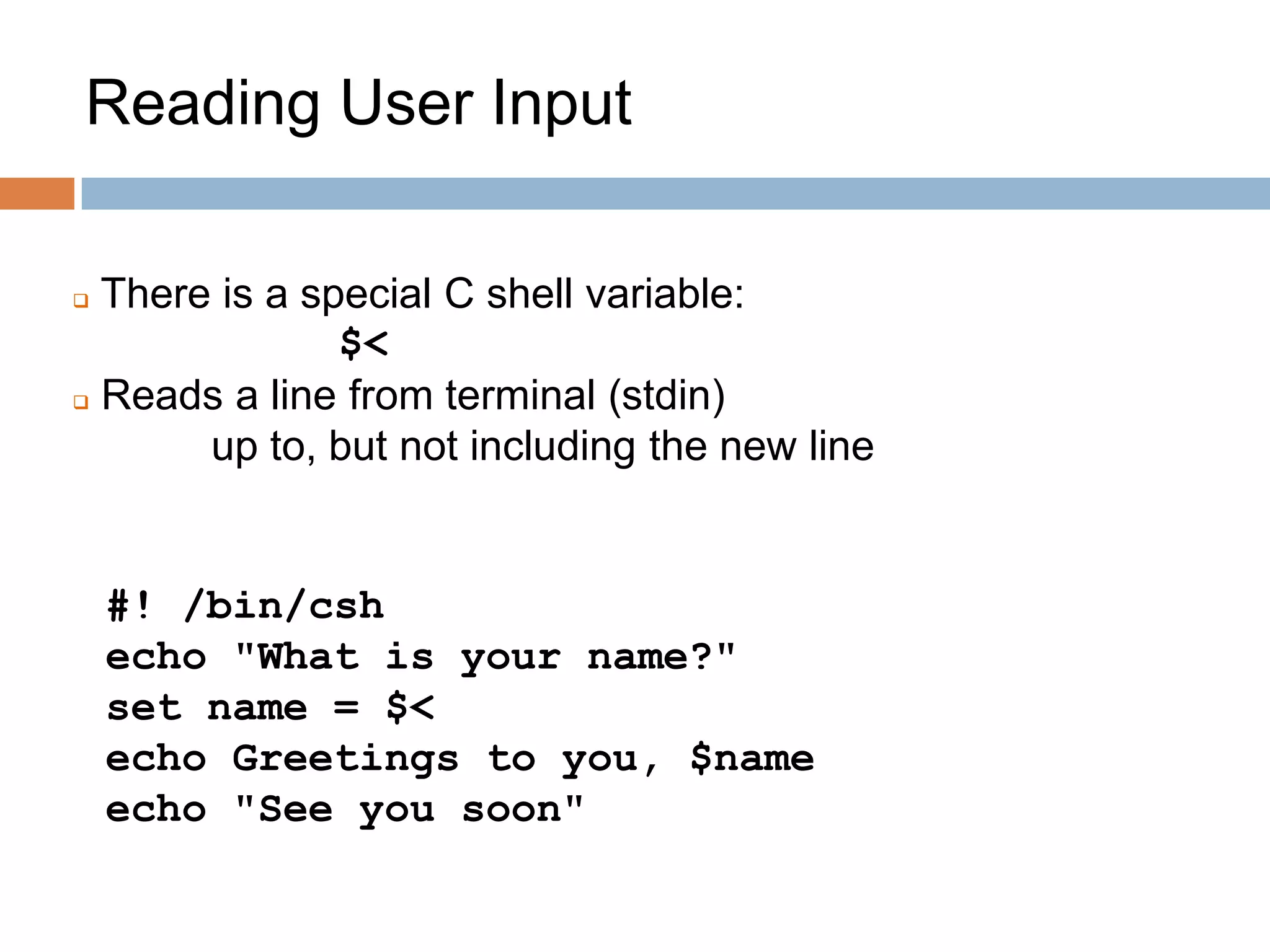 First steps in C-Shell | PPTX