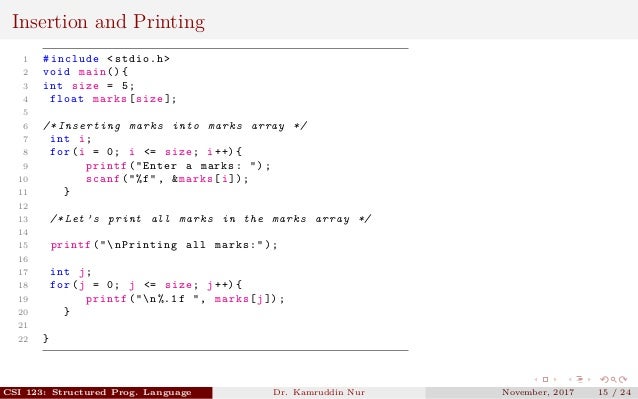 Arrays in C