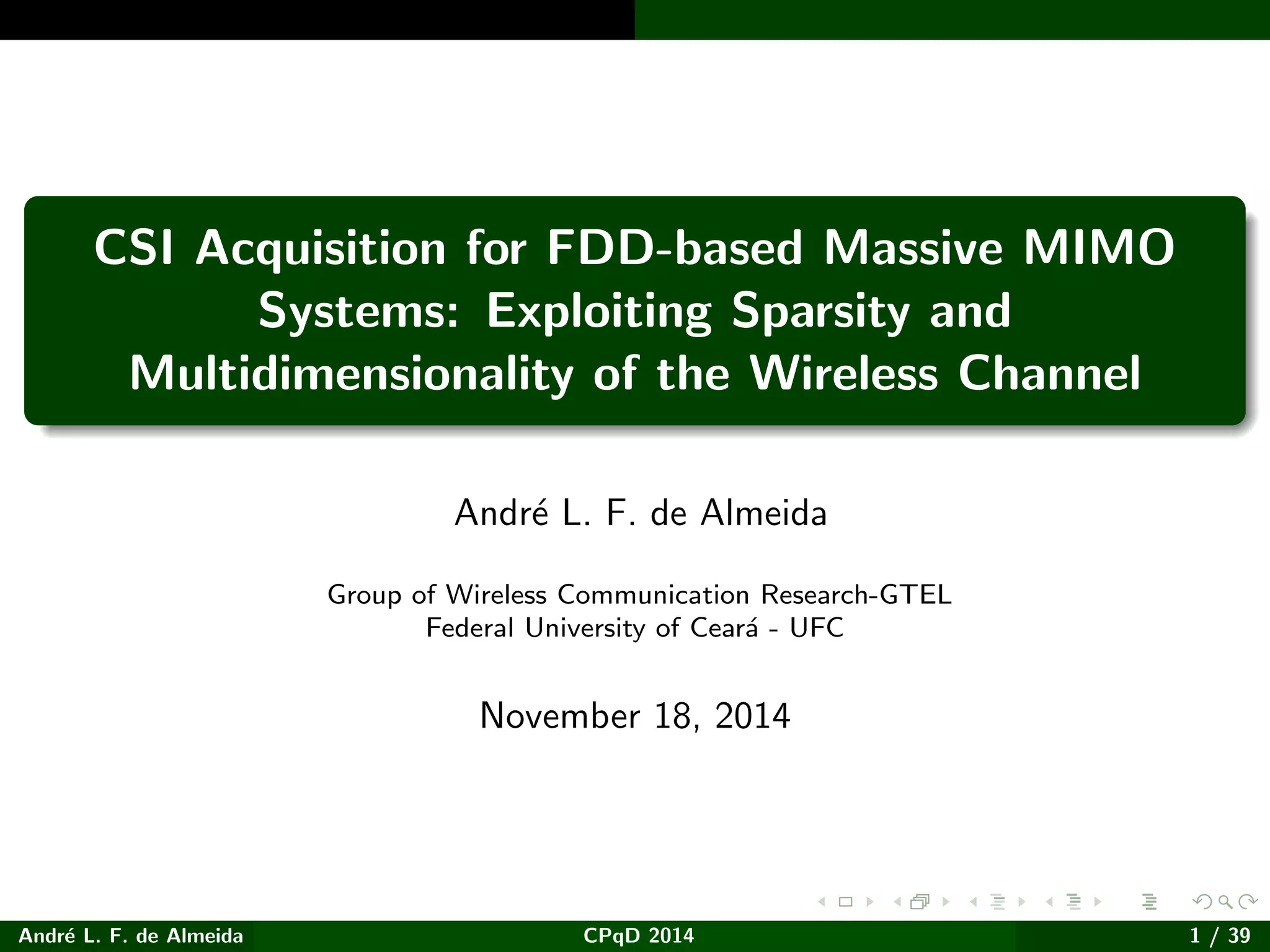 CSI Acquisition for FDD-based Massive MIMO Systems | PDF