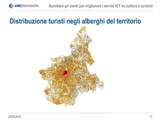 Distribuzione turisti negli alberghi del territorio 