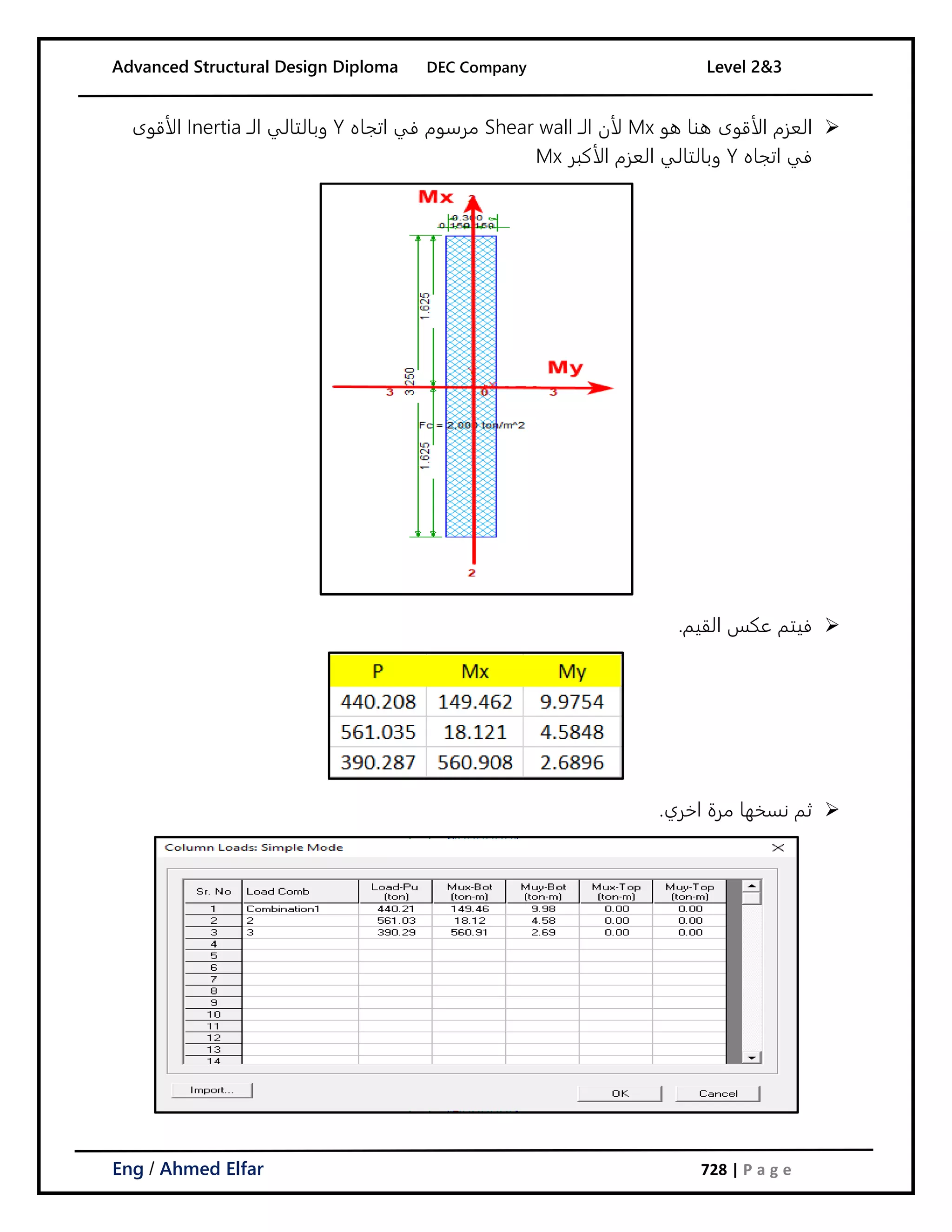 م_احمد الفار CSI Column شرح برنامج | PDF