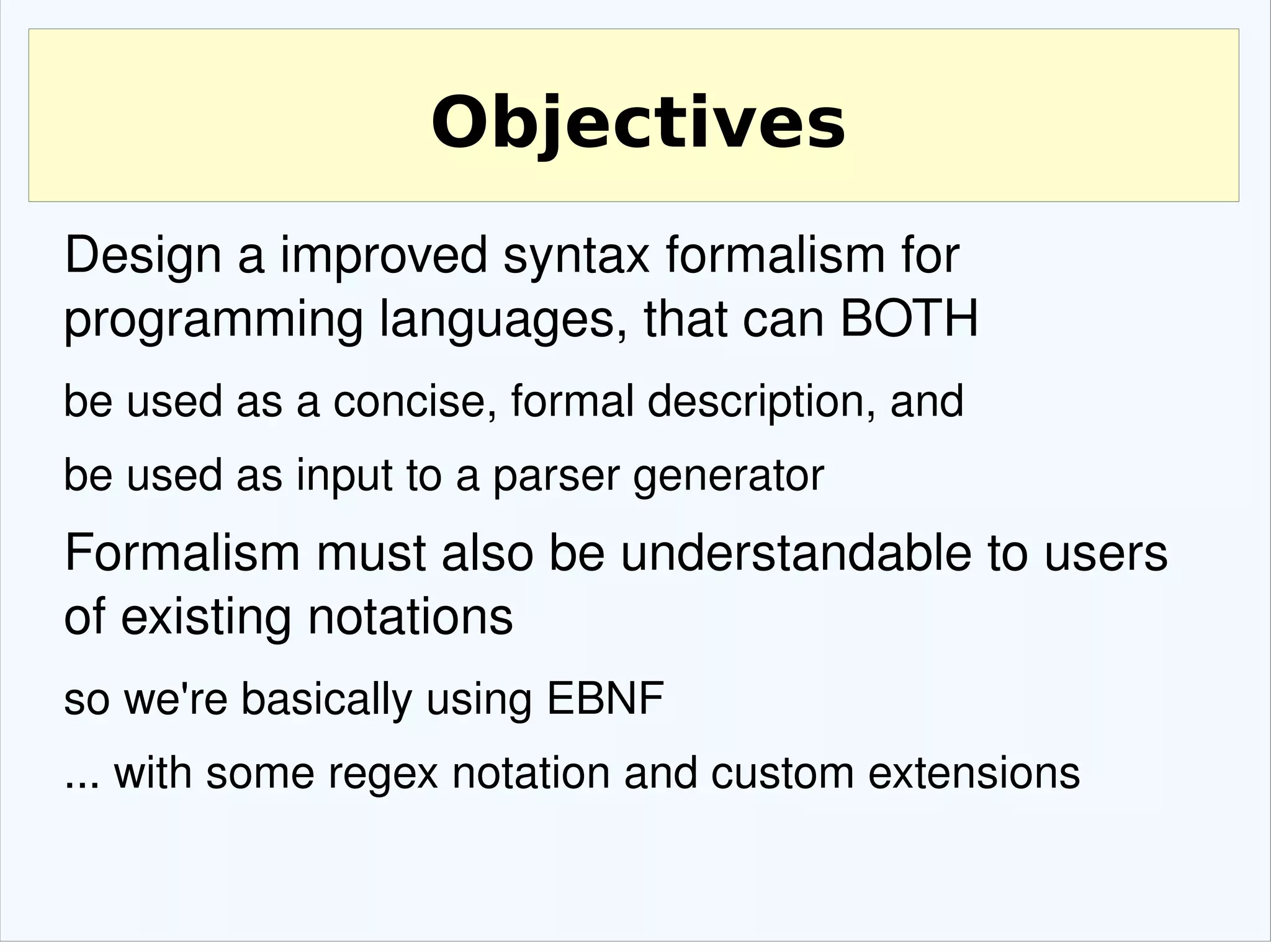 Goals and Objectives 