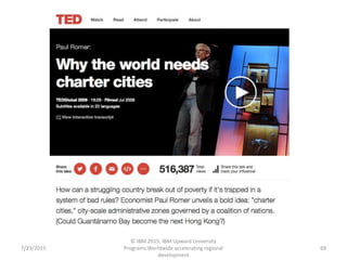 7/23/2015
© IBM 2015, IBM Upward University
Programs Worldwide accelerating regional
development
69
 