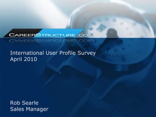 International User Profile SurveyApril 2010Rob SearleSales Manager 