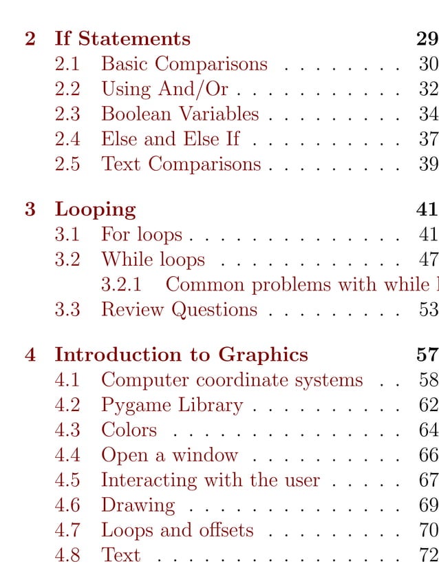 Introduction to Computer Science Using Python and Pygame | PDF