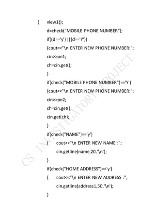 C s investigatory project on telephone directory | DOCX
