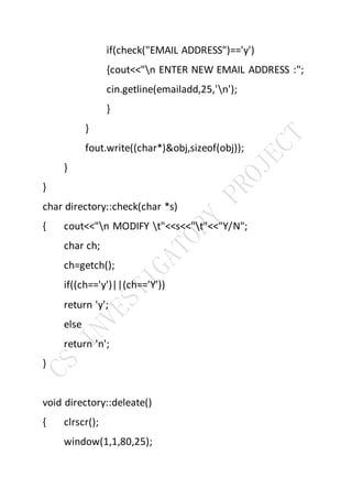 C s investigatory project on telephone directory | PDF