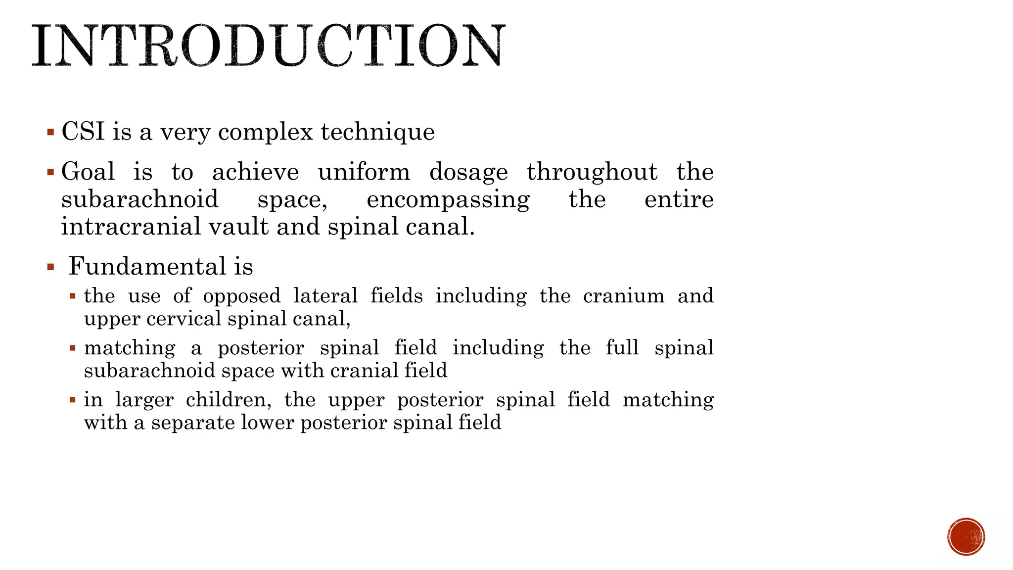 CRANIOSPINAL IRRADIATION-PART 1 | PPTX