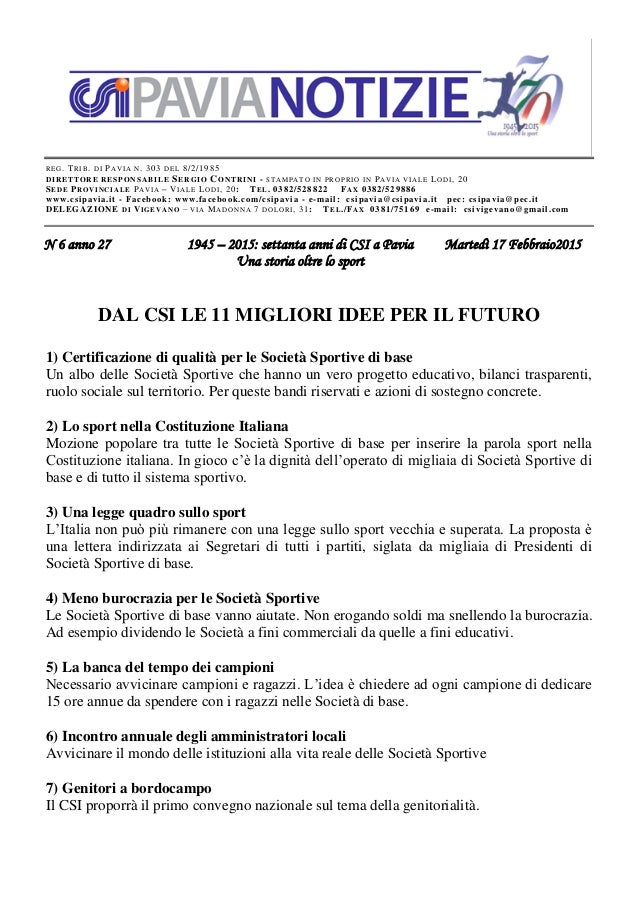 Csi pavia notizie_n_06_del_17.02.15