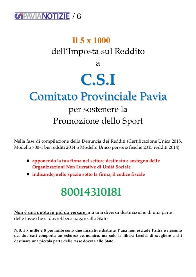 Csi Pavia Notizien14del140415
