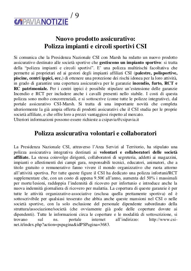 Csi Pavia Notizie N4 Del 300118