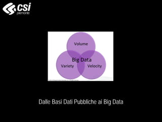 Dalle Basi Dati Pubbliche ai Big Data
 