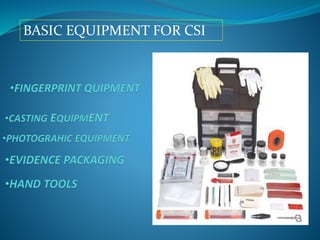 BASIC EQUIPMENT FOR CSI
 