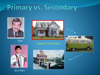 Tom
Jerry Baio
Primary Crime Scene
 