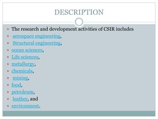 Counil of Scientific and Industrial Research (CSIR) | PPTX