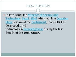 Counil of Scientific and Industrial Research (CSIR) | PPTX