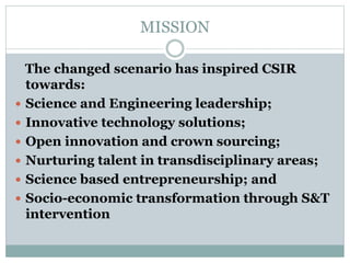 Counil of Scientific and Industrial Research (CSIR) | PPTX
