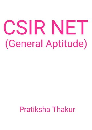 CSIR NET (General Aptitude) 