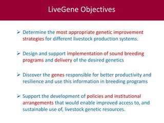 ILRI’s Livestock Genetics Program—LiveGene
