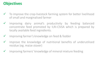 Balanced concentrate feed field trial results in Samastipur and Muzaffarpur