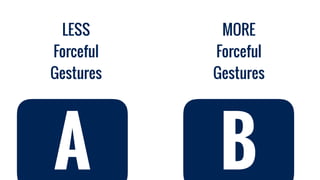 MORE
Forceful
Gestures
LESS
Forceful
Gestures
A B
 