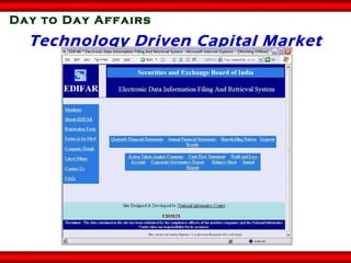 Technology Driven Capital Market Day to Day Affairs 