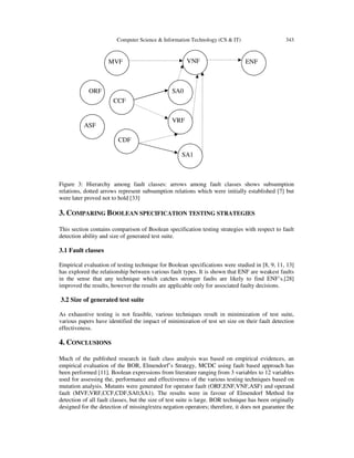 BOOLEAN SPECIFICATION BASED TESTING TECHNIQUES: A SURVEY | PDF