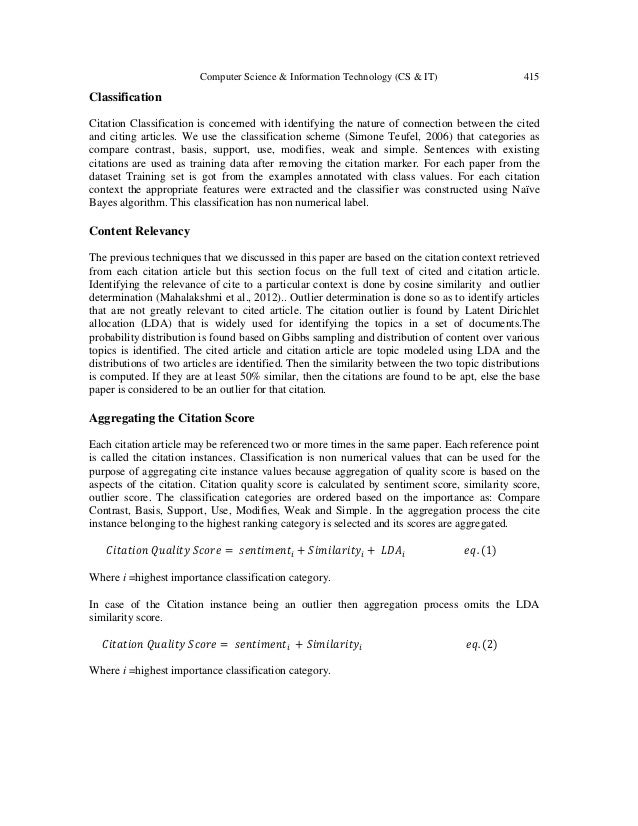 CITATION SEMANTIC BASED APPROACHES TO IDENTIFY ARTICLE QUALITY