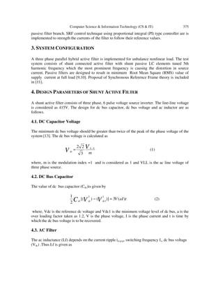 COMPARISON ANALYSIS OF SHUNT ACTIVE FILTER AND TRANSFORMERLESS PARALLEL ...