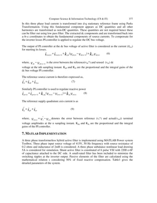 COMPARISON ANALYSIS OF SHUNT ACTIVE FILTER AND TRANSFORMERLESS PARALLEL ...