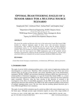 OPTIMAL BEAM STEERING ANGLES OF A SENSOR ARRAY FOR A MULTIPLE SOURCE ... image.