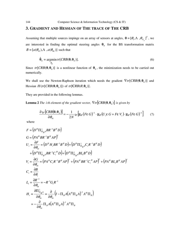 OPTIMAL BEAM STEERING ANGLES OF A SENSOR ARRAY FOR A MULTIPLE SOURCE ...