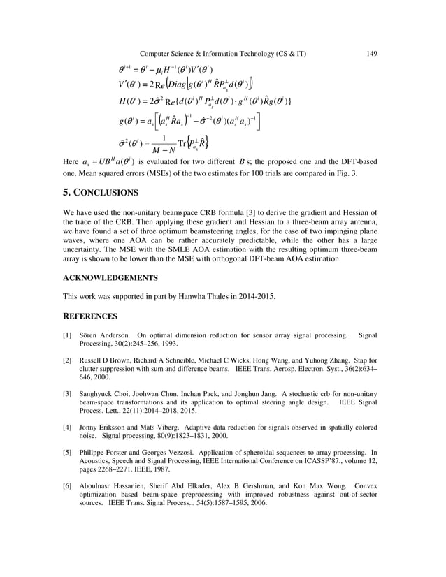 OPTIMAL BEAM STEERING ANGLES OF A SENSOR ARRAY FOR A MULTIPLE SOURCE ...