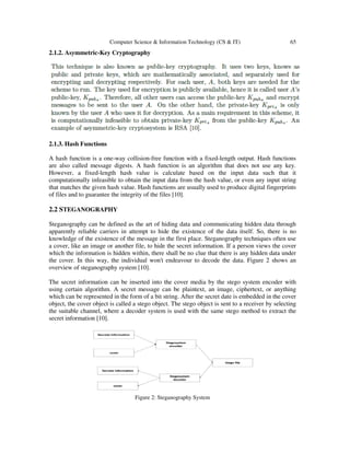 A SURVEY ON RECENT APPROACHES COMBINING CRYPTOGRAPHY AND STEGANOGRAPHY ...