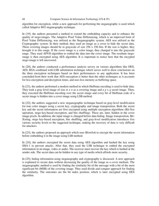 A SURVEY ON RECENT APPROACHES COMBINING CRYPTOGRAPHY AND STEGANOGRAPHY ...