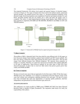 IMAGE QUALITY ASSESSMENT- A SURVEY OF RECENT APPROACHES | PDF