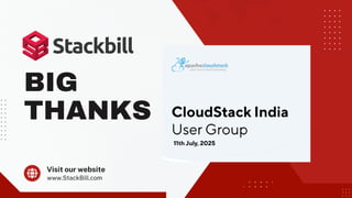 Empowering Cloud Providers with Apache CloudStack and Stackbill | PDF