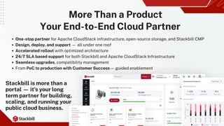 Empowering Cloud Providers with Apache CloudStack and Stackbill | PDF