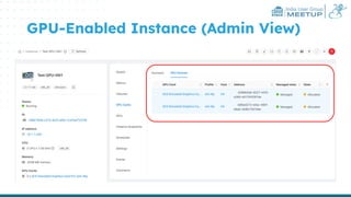 India User Group
MEETUP
GPU-Enabled Instance (Admin View)
 