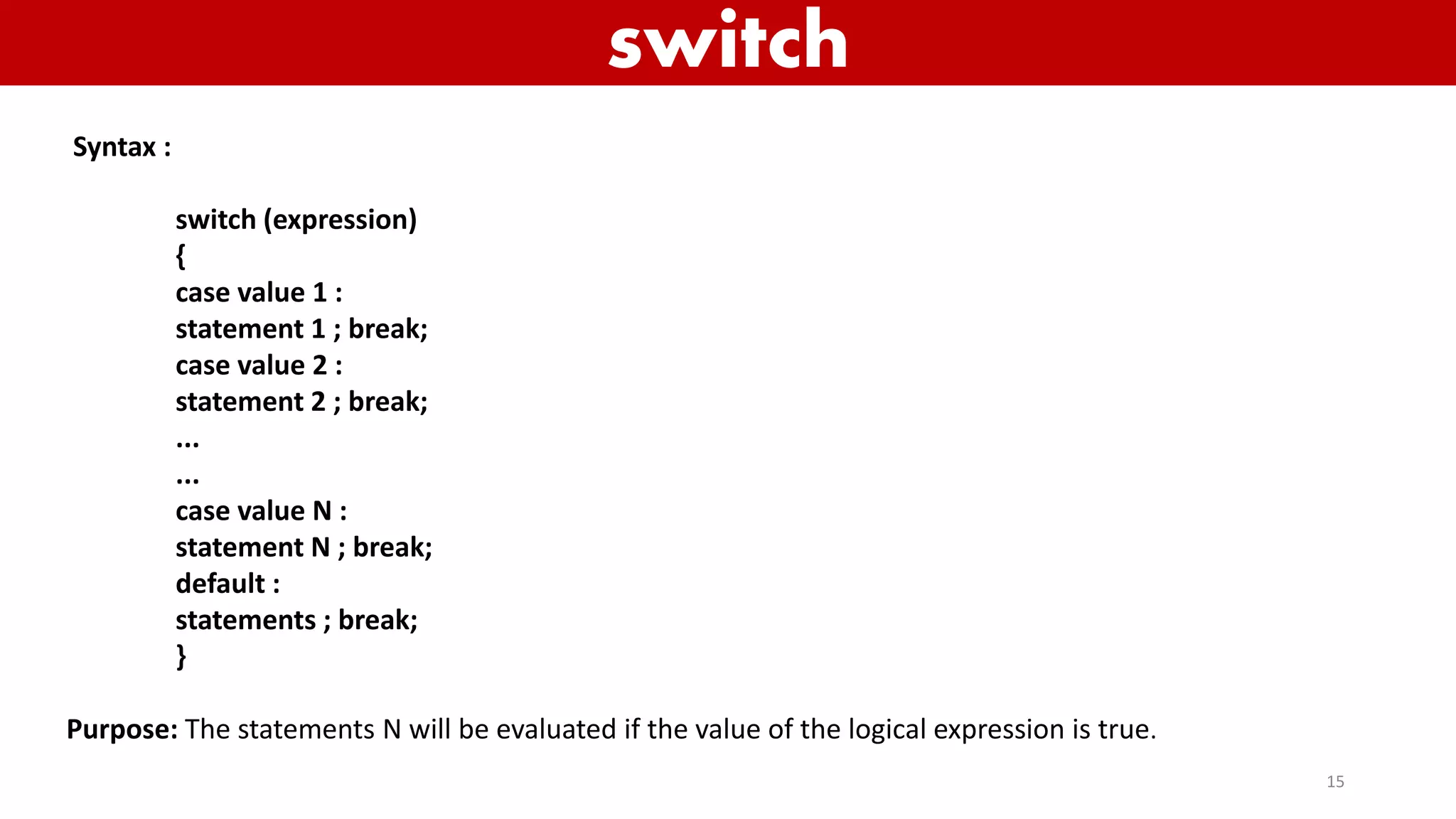 Control Statements in Java | PPTX | Programming Languages | Computing