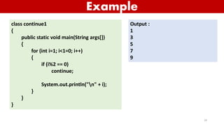 Control Statements in Java | PPTX | Programming Languages | Computing