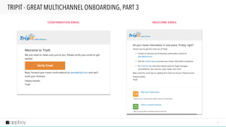 2 3
1/ INCLUDE INTRODUCTORY CONTENT IN YOUR
ONBOARDING EXPERIENCE
2/ ASK FOR SPECIAL APP PERMISSIONS VIA
CUSTOM OPT-IN PROMPTS
3/ USE MULTICHANNEL MESSAGING TO BOOST
RETENTION
4/ TEST YOUR ONBOARDING FLOW AND
MESSAGING
5/ MEASURE THE IMPACT OF ONBOARDING ON
APP ENGAGEMENT AND RETENTION
KEY TAKEAWAYS
 