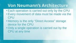 Basics of Computer Architecture and Von Neumann Architecture | PDF