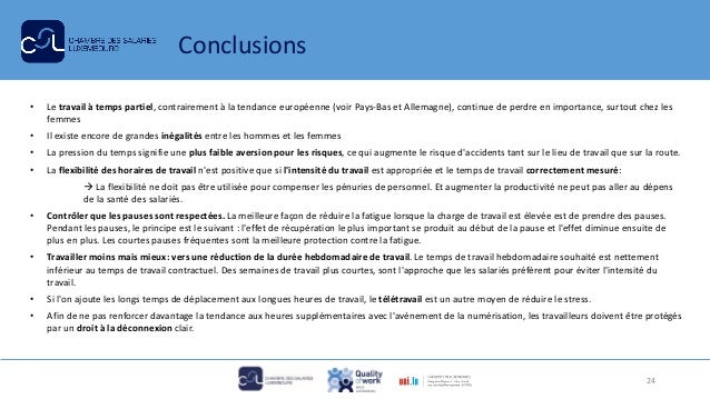 Conclusions
• Le travail à temps partiel, contrairement à la tendance européenne (voir Pays-Bas et Allemagne), continue de...
