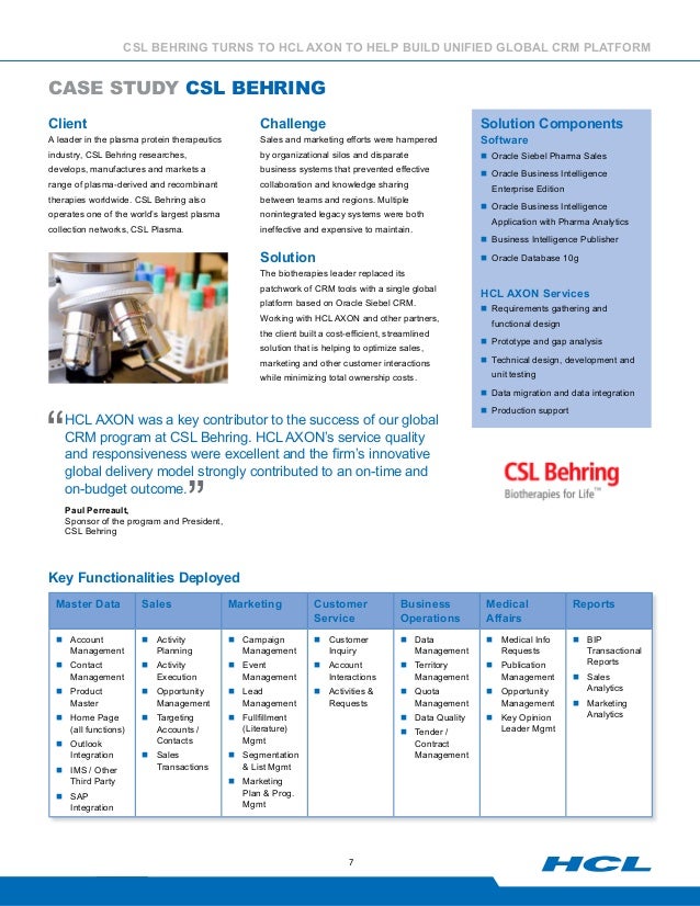 Csl behringcasestudy