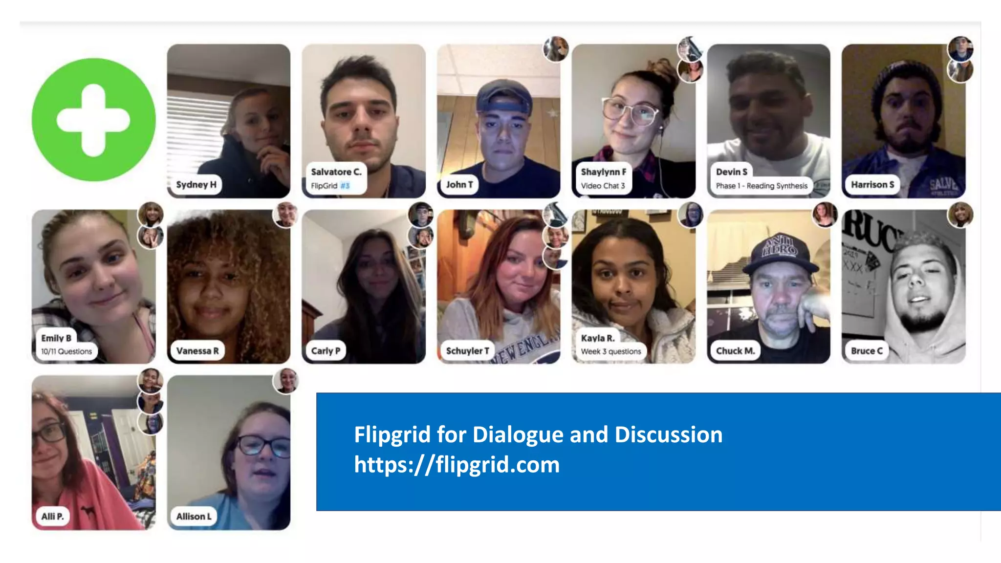Flipgrid for Dialogue and Discussion
https://flipgrid.com
 