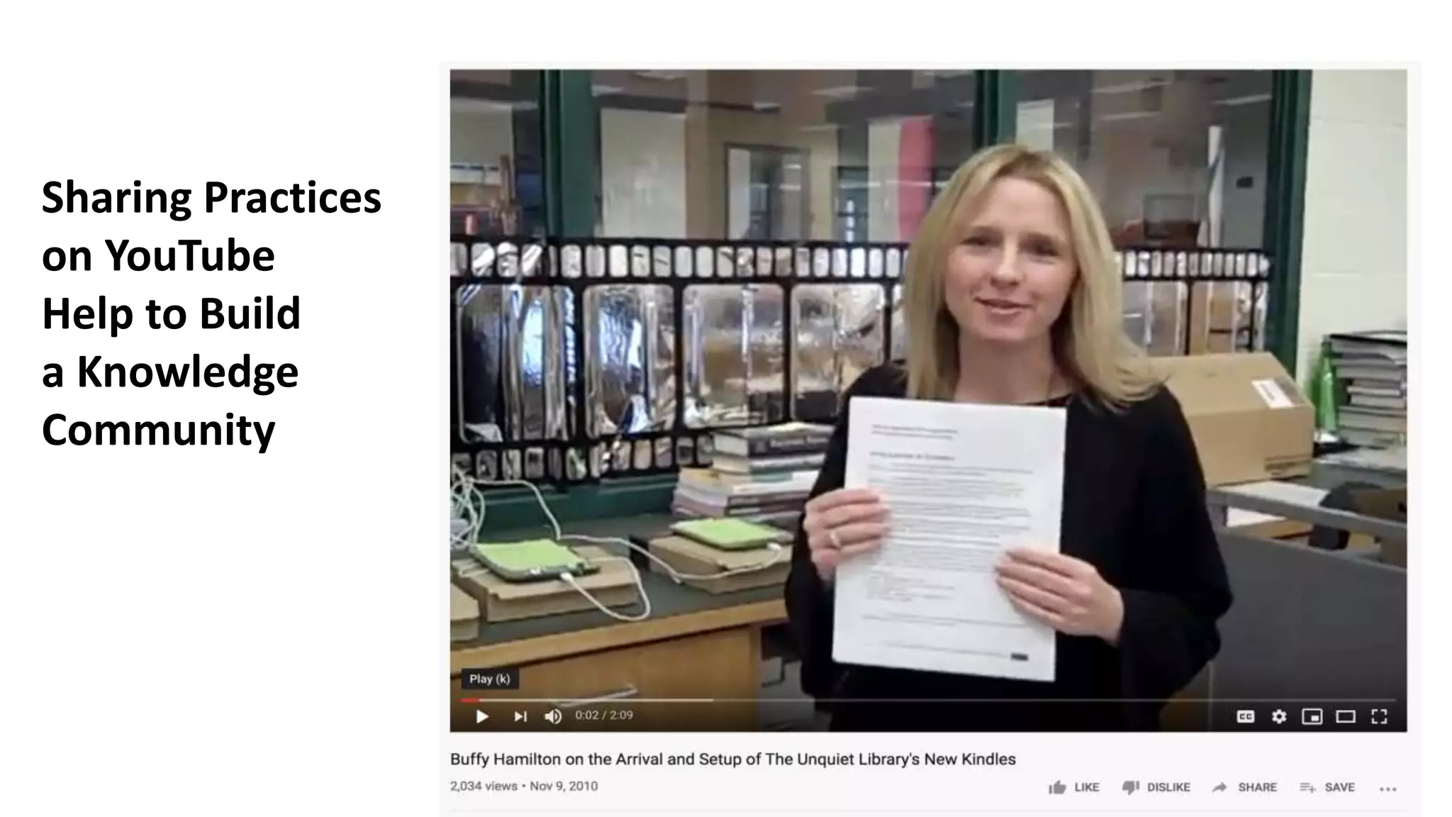 Sharing Practices
on YouTube
Help to Build
a Knowledge
Community
 